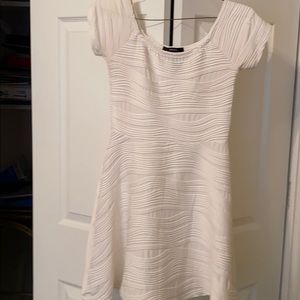 White ruffle white dress